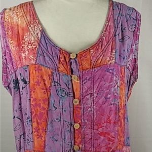 Vintage purple orange top XL 5131 FINAL PRICE